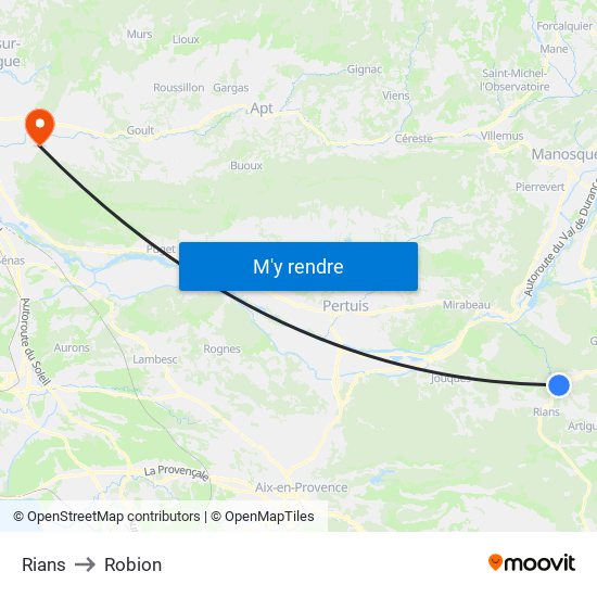 Rians to Robion map
