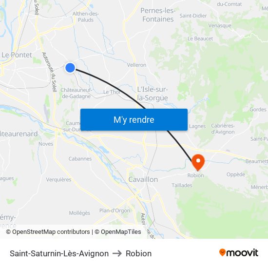 Saint-Saturnin-Lès-Avignon to Robion map