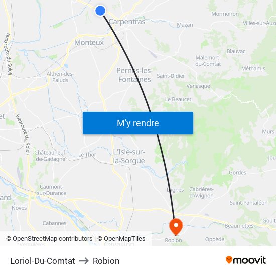 Loriol-Du-Comtat to Robion map