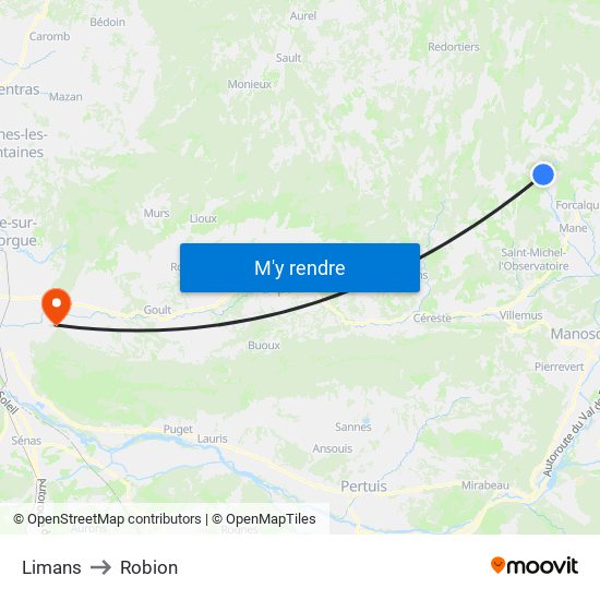 Limans to Robion map