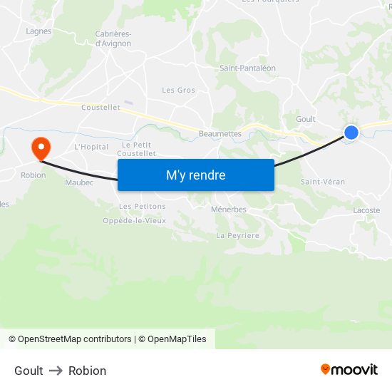 Goult to Robion map