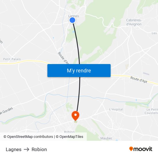 Lagnes to Robion map