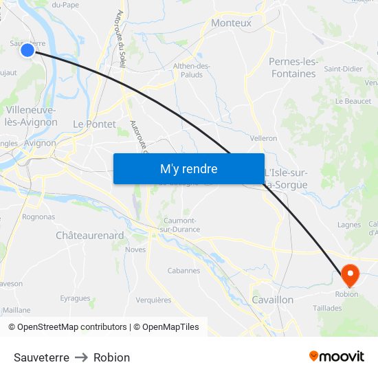Sauveterre to Robion map