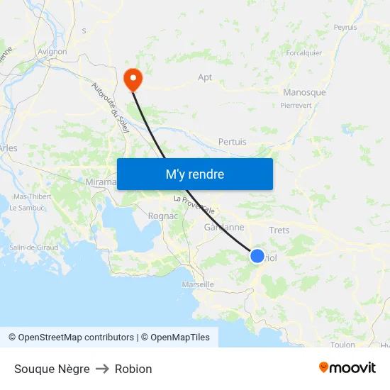 Souque Nègre to Robion map
