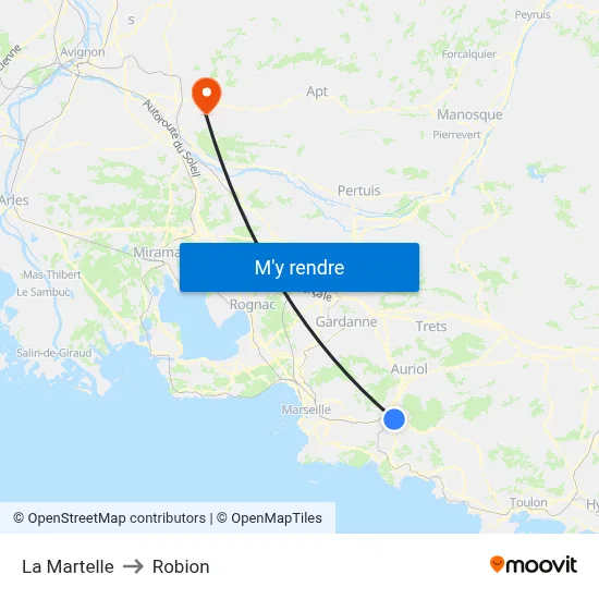 La Martelle to Robion map
