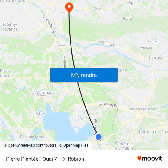 Pierre Plantée - Quai 7 to Robion map