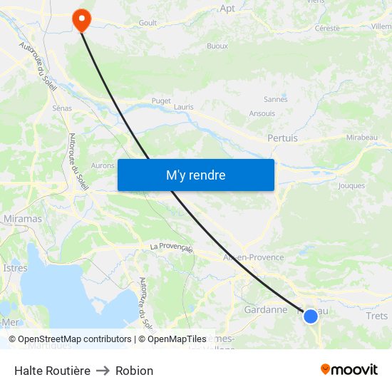 Halte Routière to Robion map