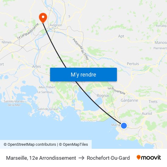 Marseille, 12e Arrondissement to Rochefort-Du-Gard map