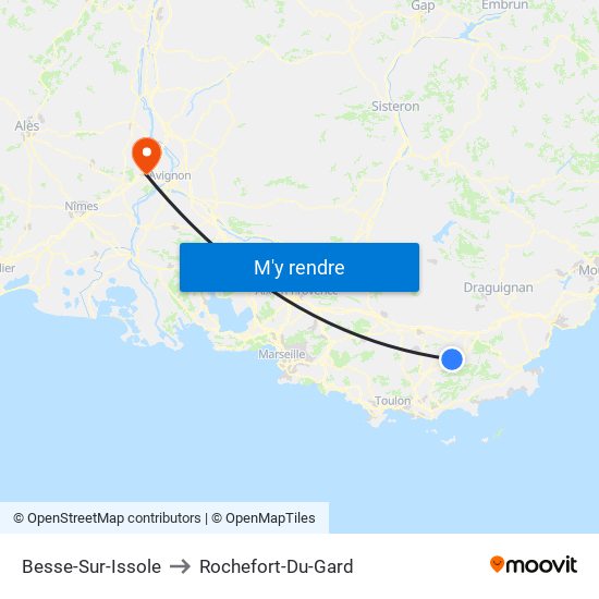 Besse-Sur-Issole to Rochefort-Du-Gard map