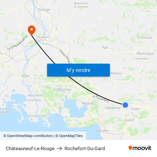 Châteauneuf-Le-Rouge to Rochefort-Du-Gard map