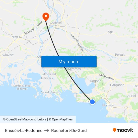 Ensuès-La-Redonne to Rochefort-Du-Gard map
