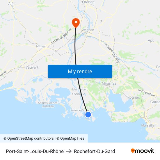 Port-Saint-Louis-Du-Rhône to Rochefort-Du-Gard map