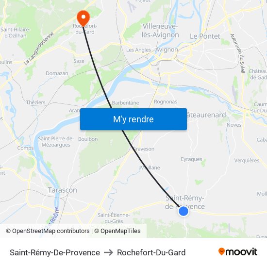 Saint-Rémy-De-Provence to Rochefort-Du-Gard map