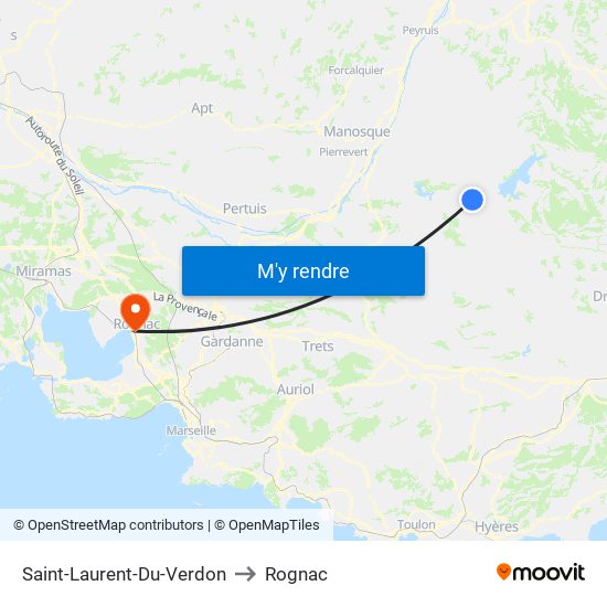 Saint-Laurent-Du-Verdon to Rognac map