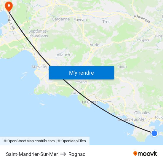 Saint-Mandrier-Sur-Mer to Rognac map