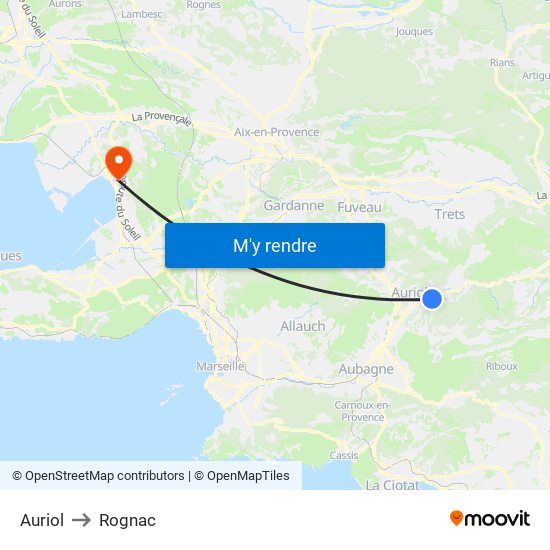 Auriol to Rognac map