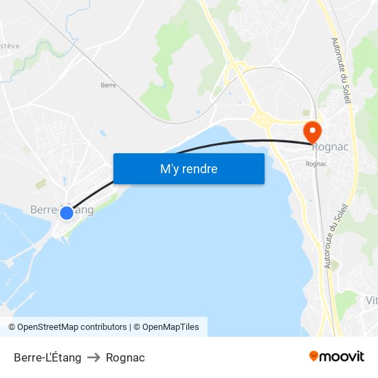 Berre-L'Étang to Rognac map