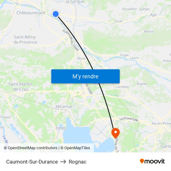 Caumont-Sur-Durance to Rognac map