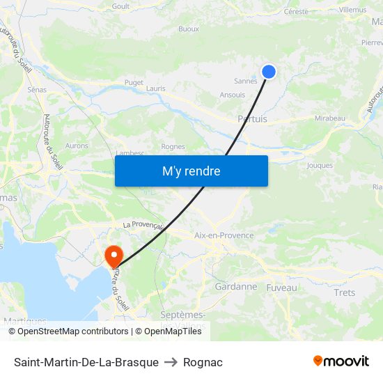 Saint-Martin-De-La-Brasque to Rognac map