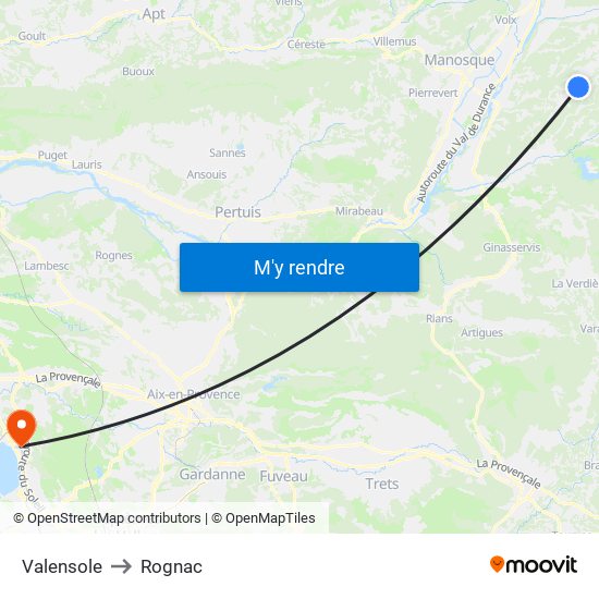 Valensole to Rognac map