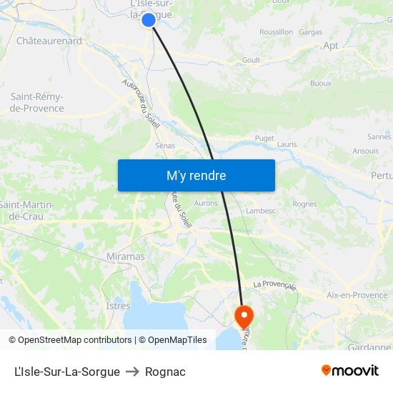 L'Isle-Sur-La-Sorgue to Rognac map