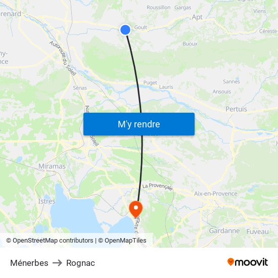 Ménerbes to Rognac map