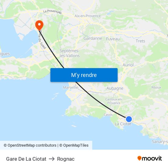 Gare De La Ciotat to Rognac map