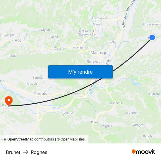 Brunet to Rognes map