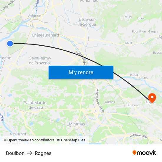 Boulbon to Rognes map