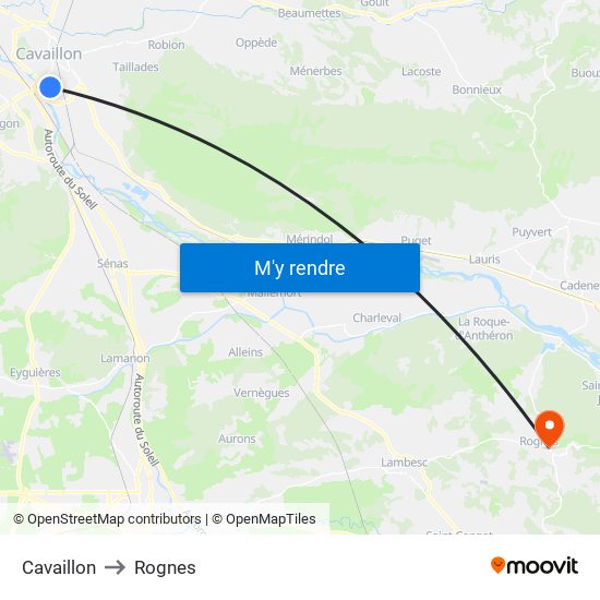 Cavaillon to Rognes map