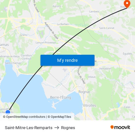 Saint-Mitre-Les-Remparts to Rognes map