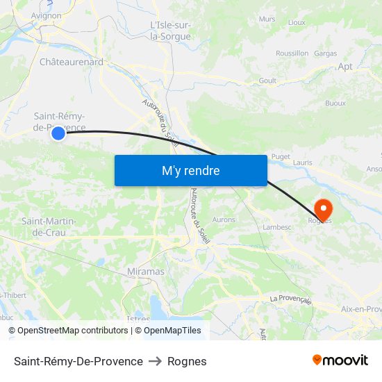 Saint-Rémy-De-Provence to Rognes map