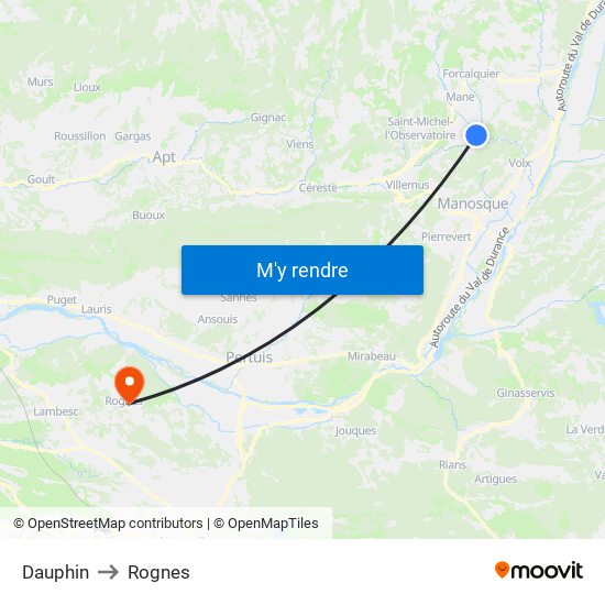 Dauphin to Rognes map