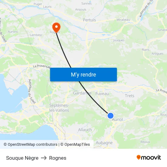 Souque Nègre to Rognes map
