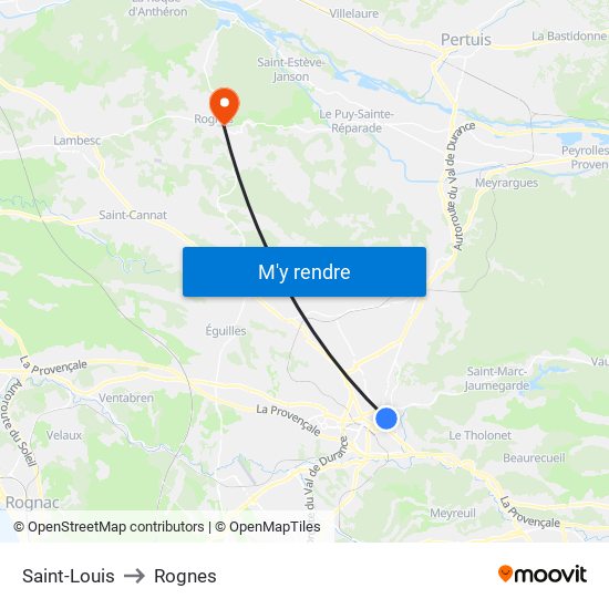 Saint-Louis to Rognes map