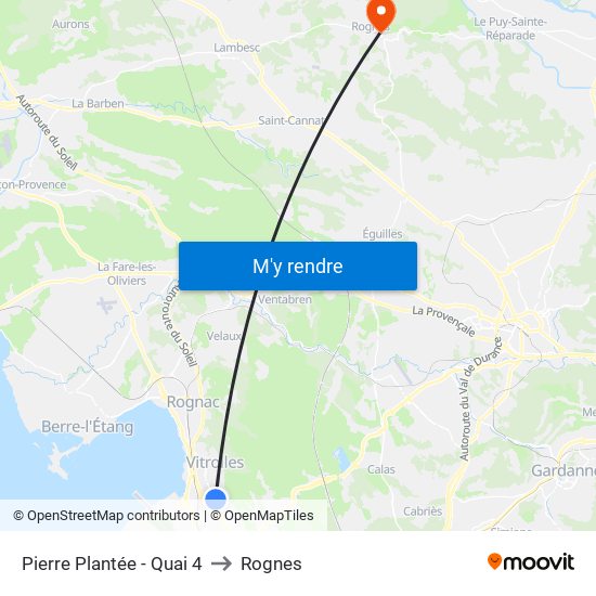 Pierre Plantée - Quai 4 to Rognes map