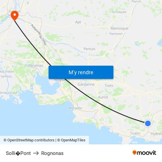 Solli�Pont to Rognonas map