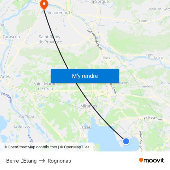 Berre-L'Étang to Rognonas map