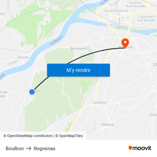 Boulbon to Rognonas map