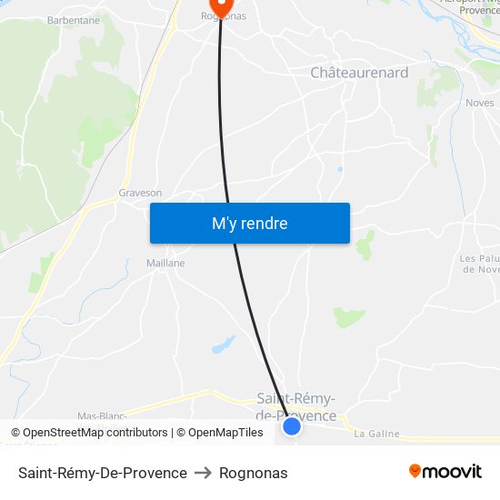 Saint-Rémy-De-Provence to Rognonas map