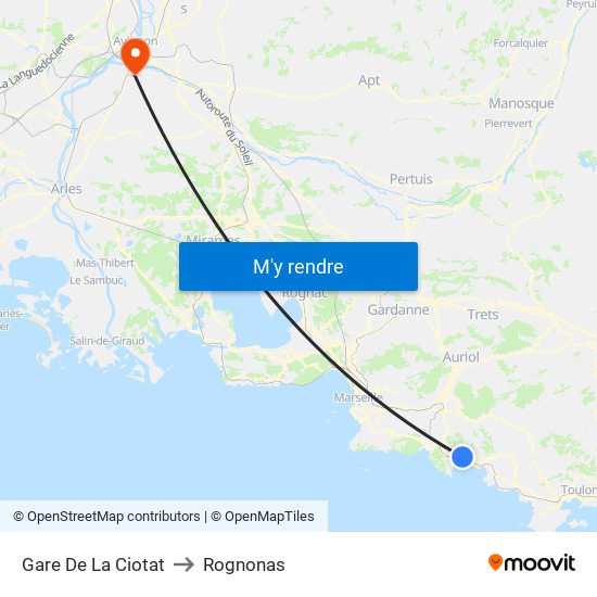 Gare De La Ciotat to Rognonas map
