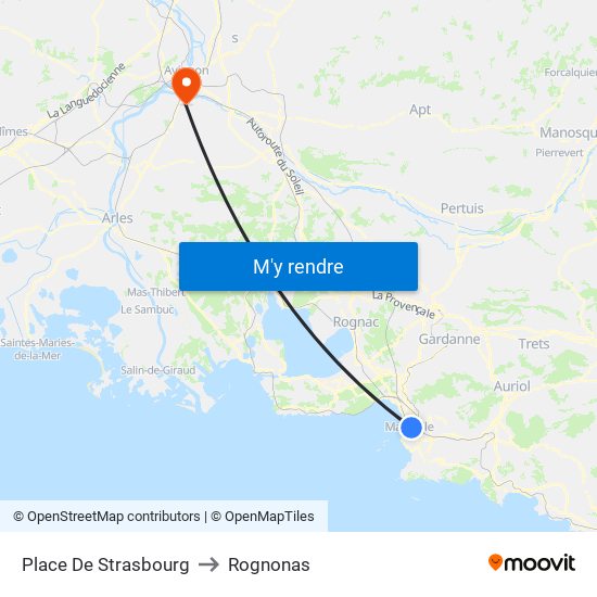 Place De Strasbourg to Rognonas map