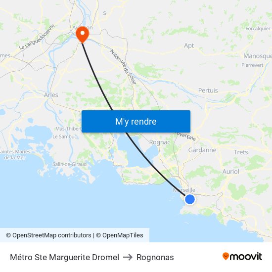 Sainte-Marguerite Dromel to Rognonas map