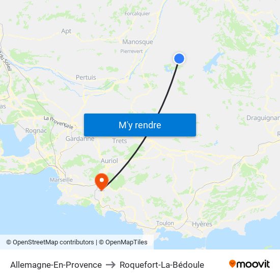 Allemagne-En-Provence to Roquefort-La-Bédoule map