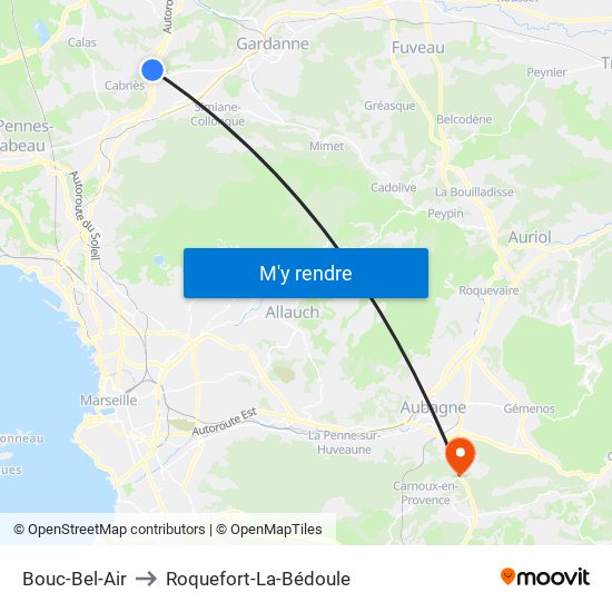 Bouc-Bel-Air to Roquefort-La-Bédoule map