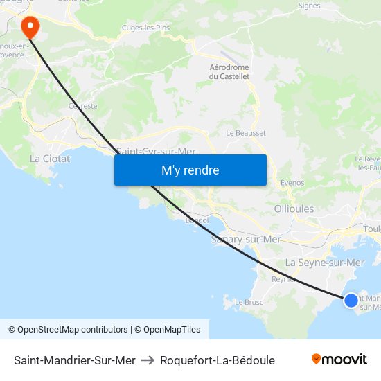 Saint-Mandrier-Sur-Mer to Roquefort-La-Bédoule map
