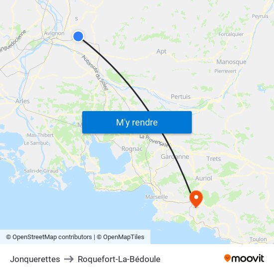 Jonquerettes to Roquefort-La-Bédoule map