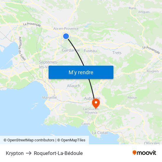 Krypton to Roquefort-La-Bédoule map