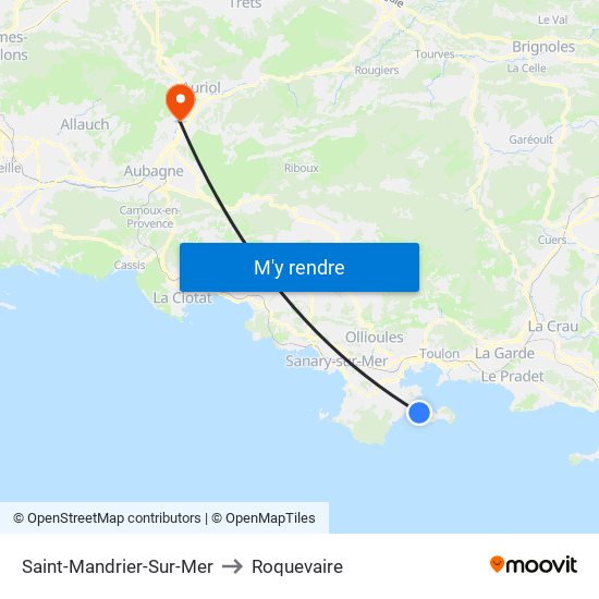 Saint-Mandrier-Sur-Mer to Roquevaire map