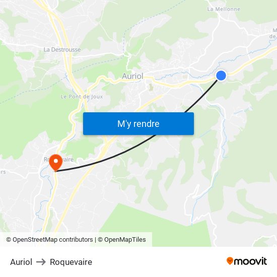 Auriol to Roquevaire map